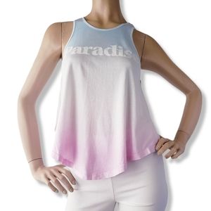 35mm Clothing Pink & Blue Ombre Paradise Print Tank Top